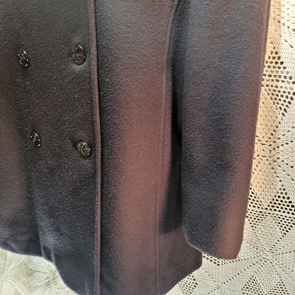 Andrea pea coat size 12, charcoal gray winter wool front buttons coat - Picture 6 of 15